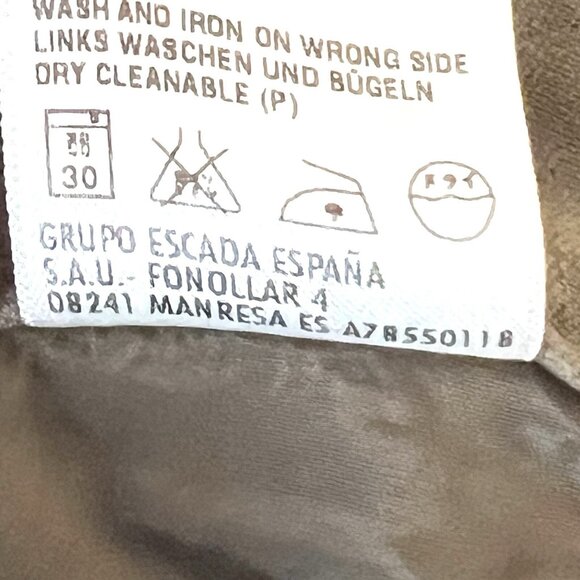 ESCADA Women's Light Brown Stretch Cropped Pants Sz 30x27 Straight Leg Mid Rise - Picture 13 of 15